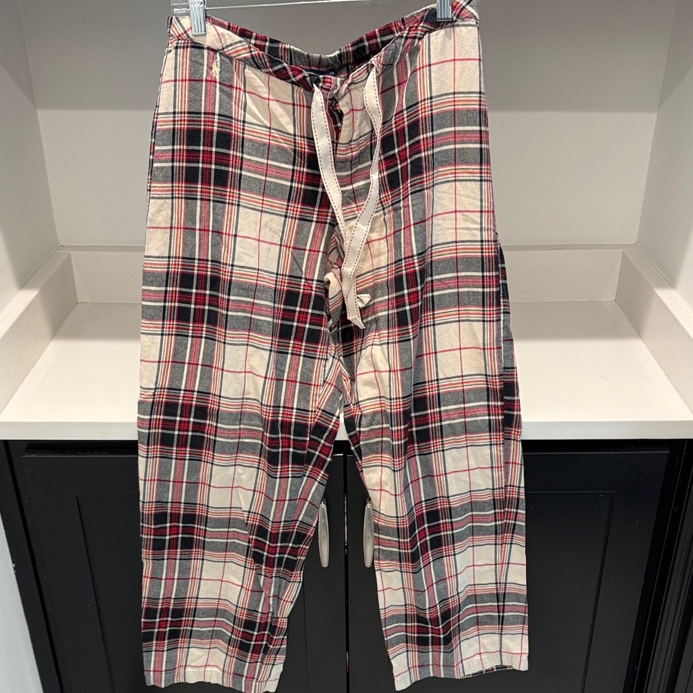 Ralph Lauren Red and Black Plaid Cotton Pajama Pants. Size L